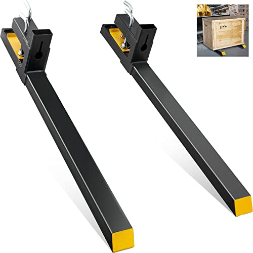 VEVOR Pallet Forks, 4000 lbs Clamp on Pallet Forks, 60" Total Length Heavy Duty Pallet Forks, Tractor Bucket Forks for Tractor Attachments, Skid Steer, Loader Bucket