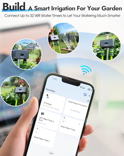 Insoma 2-Zone WiFi Water Timer for Garden Hose, WiFi Hose Timers with Brass Inlet, No-Gateway 2.4GHz Remote APP & Voice Control (Alexa/Google), Rain Delay & Manual Mode for Yard Lawn Garden Watering - size: 2 Zone-Metal-WiFi