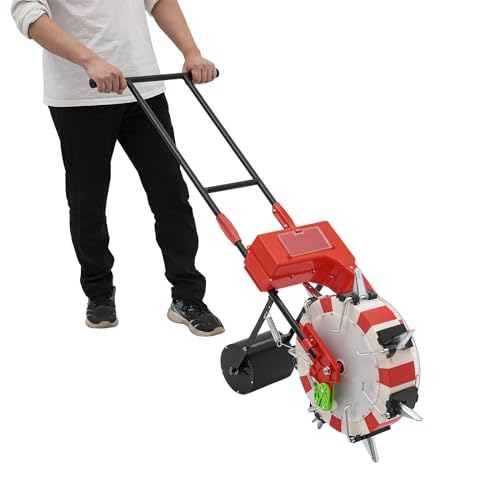 Walk-Behind Row Crop Planter, Hand-Push Garden Seeder with 7 Seed Nozzles - size: 7 Nozzles