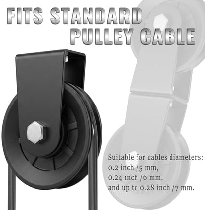 Swivel Dual Pulleys 360°Rotation Roller Reinforced double pulley Wheel for Home DIY Gym Pulley System Cable Machines fly machines Silent Bearing Swivel Groove Wheel Pull Down Attachment Weight Lifting - color: Black
