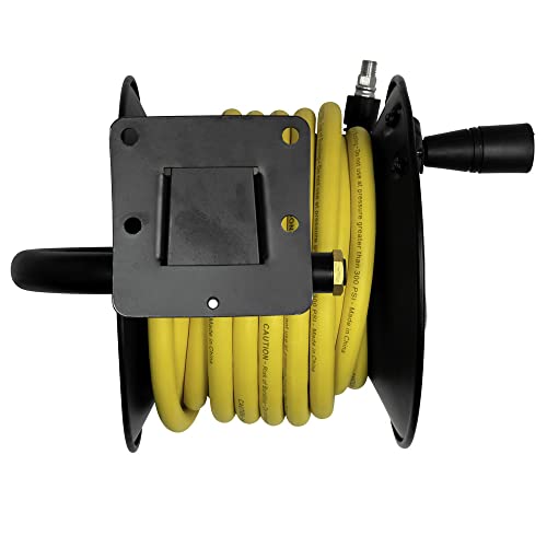 DEWALT DXCM024-0348 3/8" x 50' Manual Hose Reel with Rubber Hose , Yellow