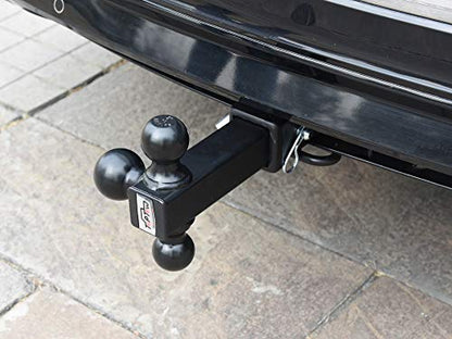 TOPTOW Trailer Hitch Tri-Ball Hitch Ball Mount with 1-7/8", 2" and 2-5/16" Black Tow Balls, Fits for 2-inch Hitch Receivers - size: Black hitch ball with pin