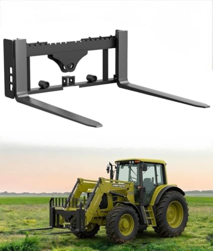 Garvee 48" Fork Blades Skid Steer Pallet Fork Frame Attachment with - size: 48" Forks