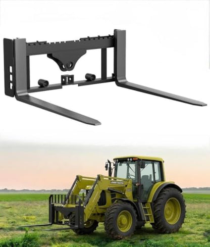 Garvee 48" Fork Blades Skid Steer Pallet Fork Frame Attachment with - size: 48" Forks
