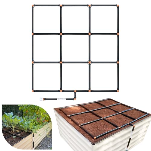 Garden Grid 3x3 | Raised Bed Watering System | Pre-Assembled, Full-Coverage - size: 3x3, style: Standard