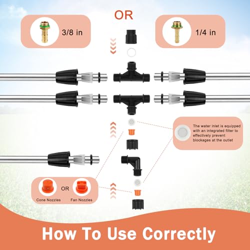 4 Nozzles Poly Sprayer Boom Wand, Backpack Multi Nozzle Spray Holder