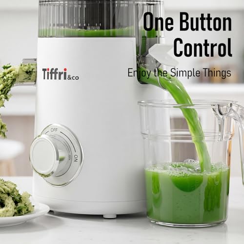 3-in-1 Cold Press Juicer, 6" Wide Chute Masticating Juicer - color: White