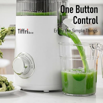 3-in-1 Cold Press Juicer, 6" Wide Chute Masticating Juicer - color: White