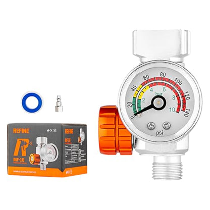 REFINE Air Pressure Regulator with Gauge 1/4" NPS for Paint Spray Guns