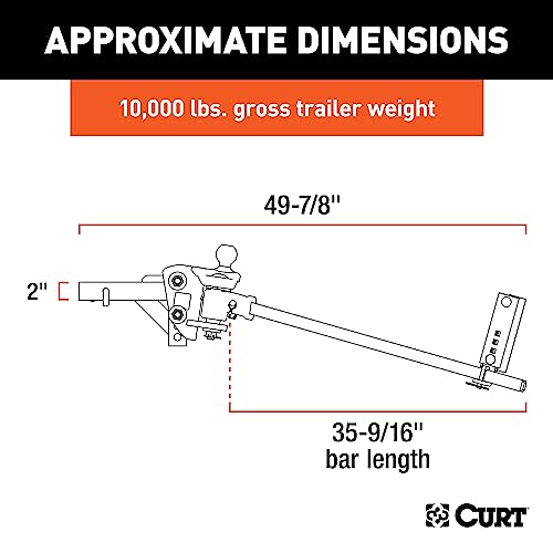 CURT 17500 TruTrack 4P Weight Distribution Hitch with Sway Control, 10K - size: 8k to 10k, style: 4 Point (Active)