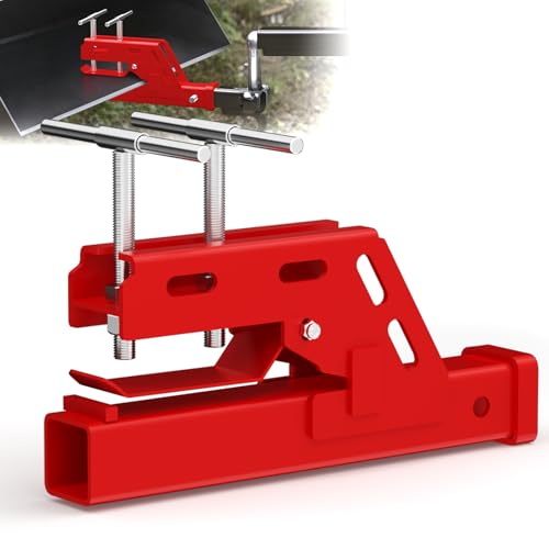 2026 New Upgraded Clamp On Trailer Hitch 2" Receiver, Heavy-Duty Bucket Trailer Hitch, Ball Mount Adapter Compatible with Kubota Deere Bobcat Bucket, for Boat, RV, Camping Accessories, Red - color: Red
