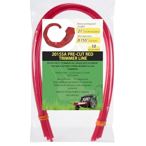 LikeLion 20155A Pre-Cut Red Trimmer Line, 0.155-Inch x 21-Inch, 10 Count