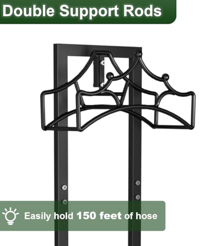 Garbuildman Garden Hose Holder with 4 Spikes, Freestanding Metal Hose Stand for Outdoor Garden, Detachable Hose Storage Rack for Lawn & Yard, Crown Black - size: 4-Spike Crown