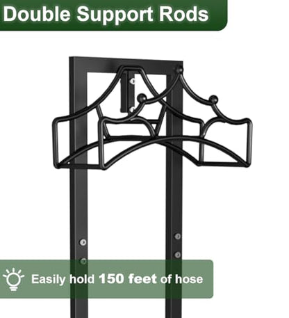 Garbuildman Garden Hose Holder with 4 Spikes, Freestanding Metal Hose Stand for Outdoor Garden, Detachable Hose Storage Rack for Lawn & Yard, Crown Black - size: 4-Spike Crown