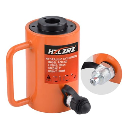 HZLZRZ 20T Hydraulic Cylinder Jack Hollow Single Acting Hydraulic Ram Cylinder, Hydraulic Lifting Cylinders 2"(50mm) and Porta Power Kit(RCH-202) - style: RCH-202