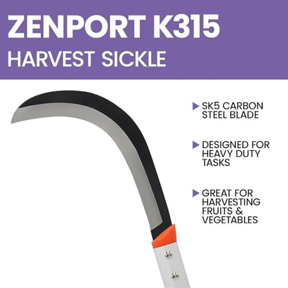 Zenport Brush Clearing Sickle, 9-Inch by 14.5-Inch