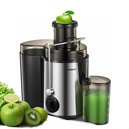 HOUSNAT Juicer Machines for Whole Fruit and Vegetables, 3 Speed Setting - color: Silver