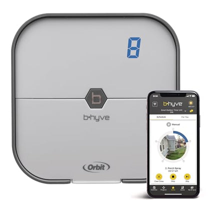 Orbit B-hyve Indoor Smart Sprinkler Controller - 8-Zone - WiFi Irrigation Controller - App Controlled Irrigation with Weather Adjustment - Easy Installation Smart Home Ready Device - 57925 - size: 8-Zone