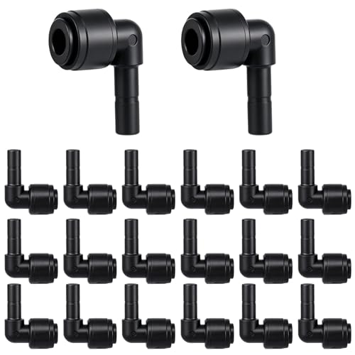 20 Pack 1/4" Push to Connect Fittings Elbow Connectors - size: 20 Pack 1/4" Elbow -A