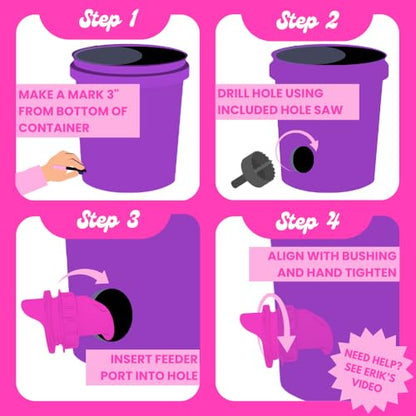 Poultry Pro Hot Chick Feeder Kit, Weatherproof, 3 Ports & Hole Saw - style: Hot Chick Feeder Kit