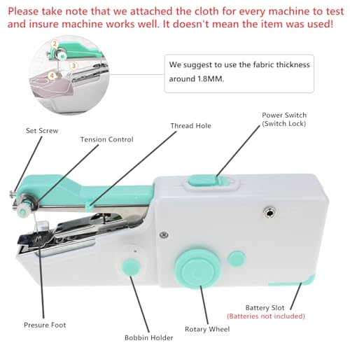 Handheld Sewing Machine for Beginners, Mini Sewing Machine for Quick Stitching with Sewing Kits Suitable for Home,Travel,DIY