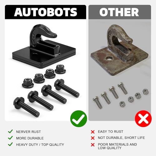 AUTOBOTS Tractor Bucket Hooks 3/8" Bolt On Chain Grab Hooks 2 Pack Black - color: Black