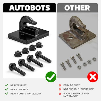 AUTOBOTS Tractor Bucket Hooks 3/8" Bolt On Chain Grab Hooks 2 Pack Black - color: Black