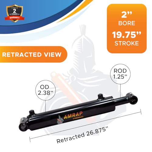 2x19.75 Hydraulic Cylinder - 2" Bore 19.75" Stroke Double Acting Welded Cross Tube Hydraulic Cylinder 3500 PSI Retracted: 26.375, Extended: 46.125, SAE#6 - size: 2x19.75