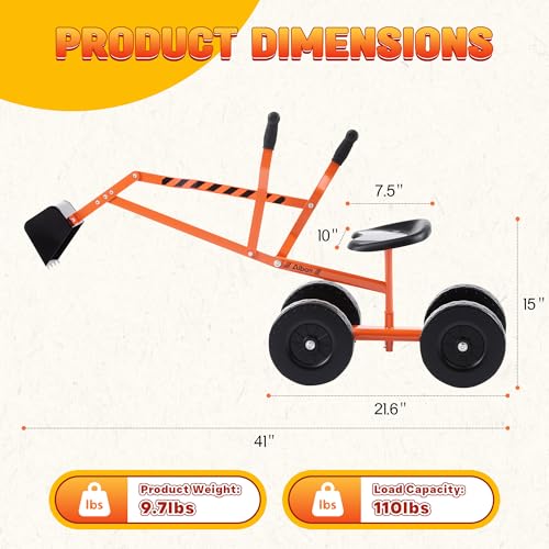 Albott Ride On Sand Digger Excavator Toys - color: Orange