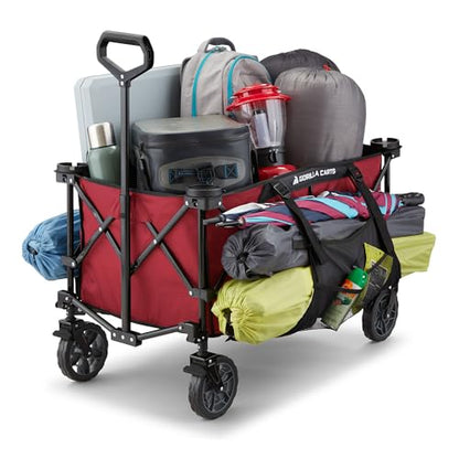 Gorilla Carts Collapsible Folding Outdoor Utility Wagon, 7 Cu Ft, Red - color: Red