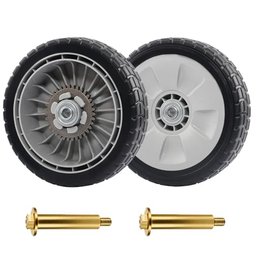 CheeMuii 2PCS HRR216 Lawn Mower Rear Wheels with Bolts for 42710-VE2-M02ZE | 8 Inch Lawn Mower Back Wheel with Bolt Replace for 42710-VE2-M02ZE Compatible with Honda Lawn Mower HRR216 HRS216 HRT216, etc - color: Gray-8IN-2REAR+2BOLT(HRR216)