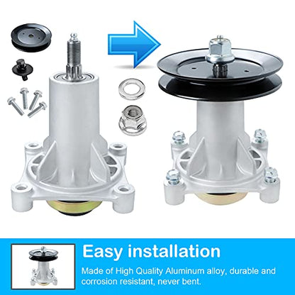 54" Deck Blade 187292 Spindle Rebuild Kit for Craftsman Husqvarna LGT24K54 YTH2454 LGT2654 LGT2554, Replaces Spindle 532187281, 532187292 192870, Blade 187256 187254, 147'' Belt 196103 - size: 54" Deck Blade Spindle Rebuild Kit