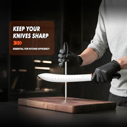 TIVOLI Butcher Knife Set 6 pcs - Game Processing Knife Set 7" Sharpener Rod - size: 10