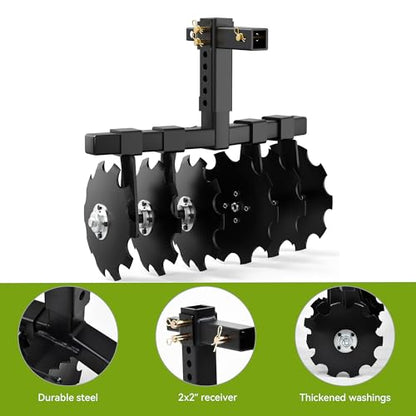 28" Heavy Duty Tow Behind Disc Plow Harrow w/Universal 2" Receiver - size: 28in Disc plow Harrow with 2" Receiver