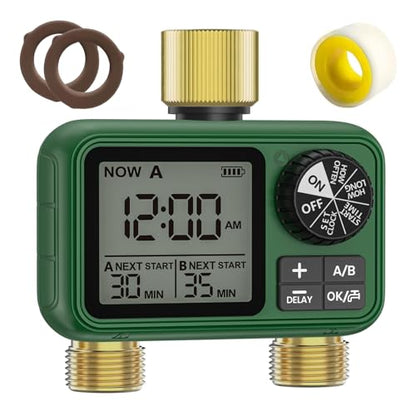 Water Timer for Outdoor Garden Hose, Sprinkler Timer for Garden - style: 2 Brass Outlet
