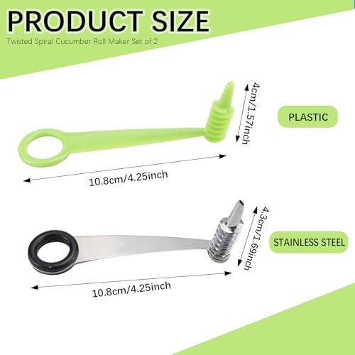 2pcs Potato Spiral Cutter Stainless Steel Plastic Spiral Cutter Knives