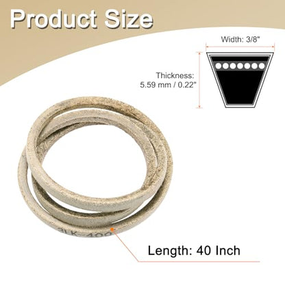 uxcell 3LK400 Cord Belt Grey, 3/8" x 40" Lawn and Garden Aramid V-Belt for Mower Deck - size: 40"