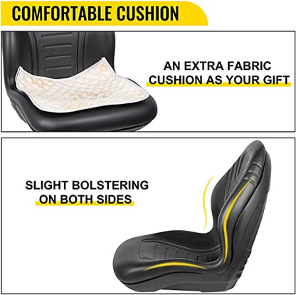 VEVOR Universal Lawn Tractor Seat Replacement, Compact High Back Mower Seat - style: 1Pc Black