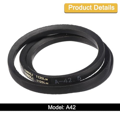 uxcell A42 1/2 Classic Wrapped V-Belt, 44" Outside Circumference, Black Rubber Industrial V-Belt - size: A42 1/2