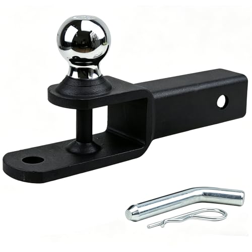 ATV/UTV Trailer Hitch with 2 Inch Ball, Fits 2 Inch Receiver | 3-in-1 Multi-Purpose Matte black - size: 2" Shank -2" Ball