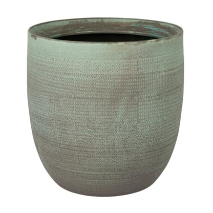 Creative Co-Op Matte Aqua Green Textured Stoneware Planter - color: Mint