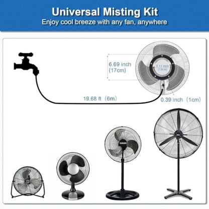 POCKET PANDA Fan Misters for Cooling Outdoor,Fan Misting Kit. - size: 19FT