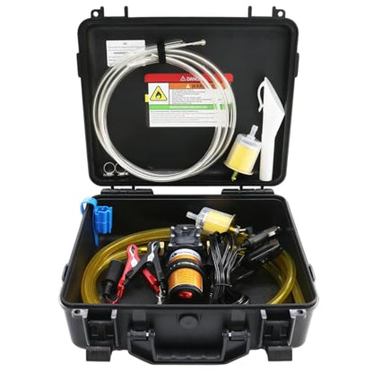 12V Electric Fuel Transfer Pump 110GPH Gasoline Transfer Pump Set - color: 110GPH, size: PRO SET