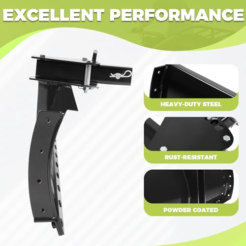 KUAFU 3-Point 48 Inch Scrape Blade Implement 2 Inch Reciever Compatible with ATV UTV Rear Grading Blade Attachment Angle Adjustment Adjusts 0 7.5 or 15 Degrees