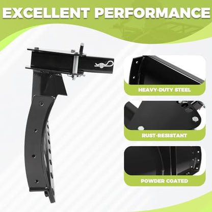 KUAFU 3-Point 48 Inch Scrape Blade Implement 2 Inch Reciever Compatible with ATV UTV Rear Grading Blade Attachment Angle Adjustment Adjusts 0 7.5 or 15 Degrees