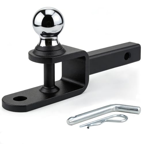 ATV/UTV Trailer Hitch with 2 Inch Ball, Fits 1 1/4 Inch Receiver | 3-in-1 Multi-Purpose Matte black - size: 1 1/4" shank-2" Ball