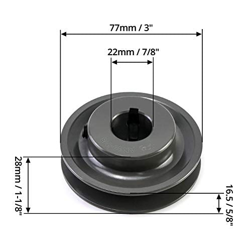 QWORK Single Groove Web Sheaves, 3.05" OD 7/8" Bore V-Belt Sheave for V-Belt, AK3078