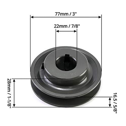 QWORK Single Groove Web Sheaves, 3.05" OD 7/8" Bore V-Belt Sheave for V-Belt, AK3078