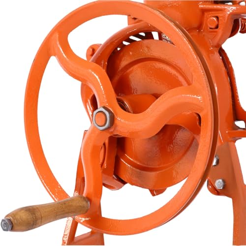 Heavy Duty Steel Corn Sheller – Manual Hand Crank Corn Thresher with Adjustable Screws for Efficient Shelling – Also Hulls Walnuts – Orange