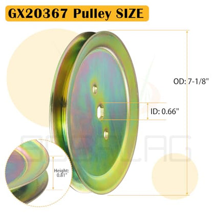 2 Pack GX20367 John Deere Pulley for John Deere D110 D130 L110 Deck - size: 2xGX20367N